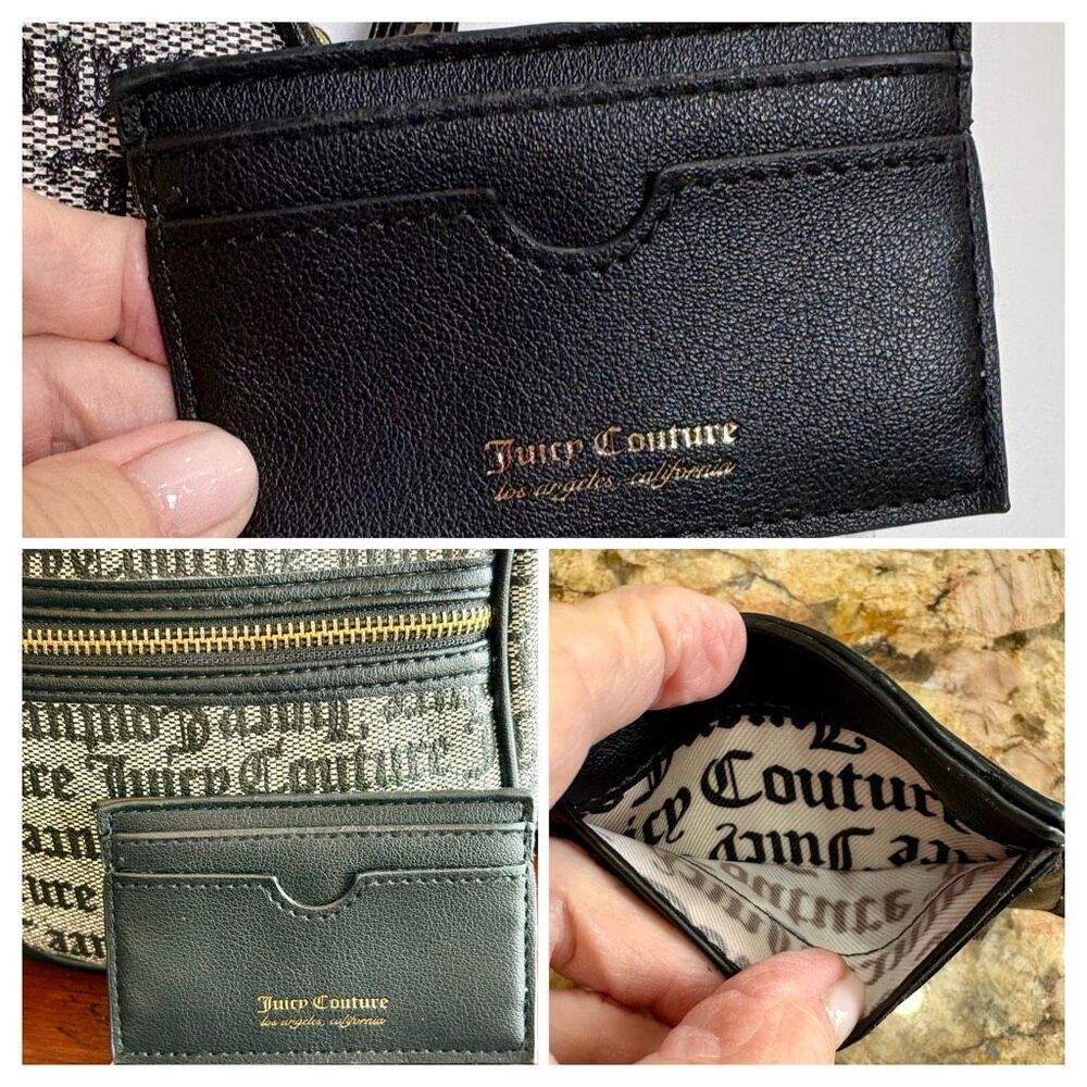 JUICY COUTURE Mini Backpack & Card Case/Grey & Black Faux Leather/Gothic Status - Picture 13 of 13